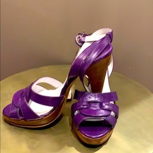Studio Pollini purple platform stacked heel sandal